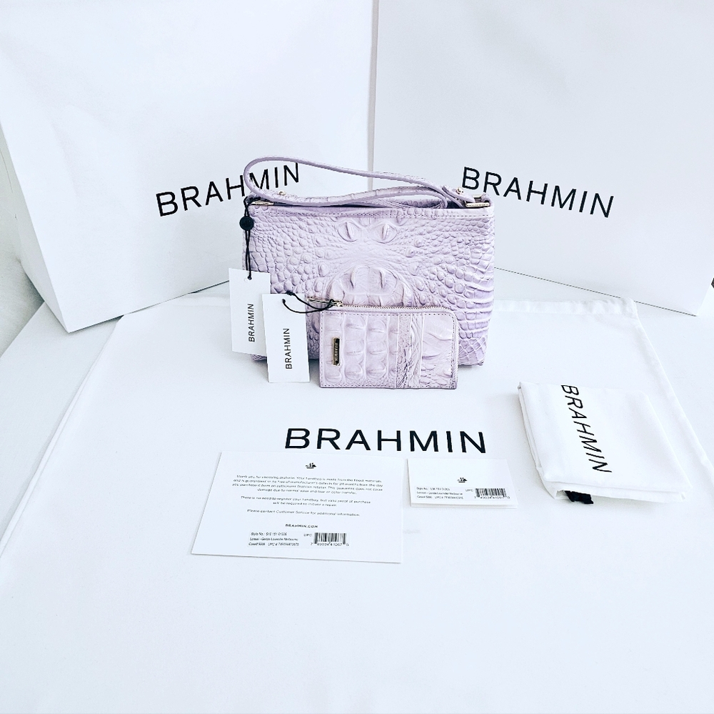 Brahmin Lavender Crocodile Embossed Clutch